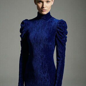 $295 PatBO textures velvet turtleneck XL purple